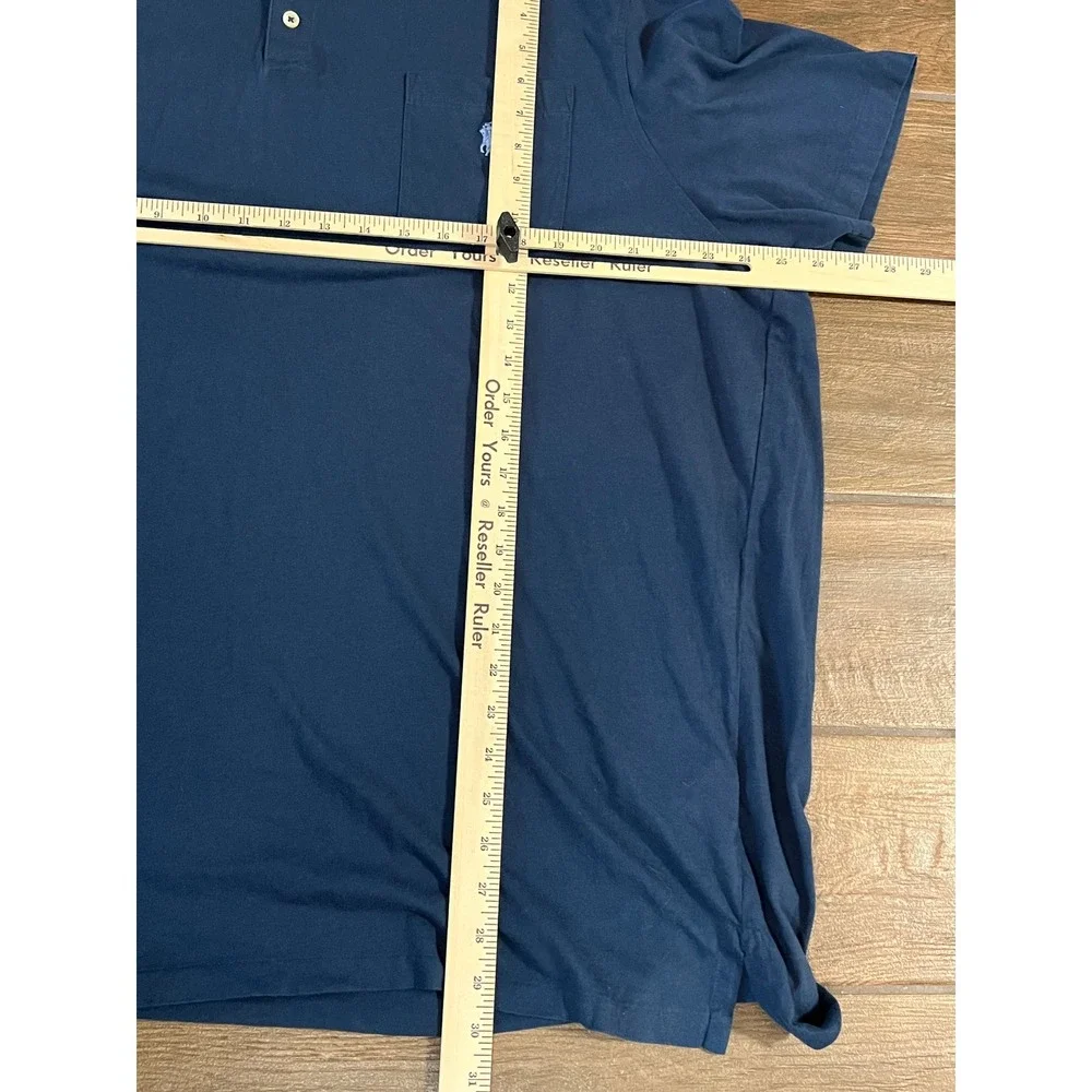 Polo Ralph Lauren Mens XXL Navy Blue Classic Fit Pocket Polo Shirt Short Sleeve
